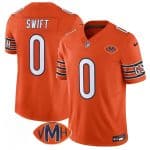 Chicago Bears #0 D'Andre Swift Orange 2025 F.U.S.E. With VMH Patch Vapor Untouchable Limited Football Stitched Jersey