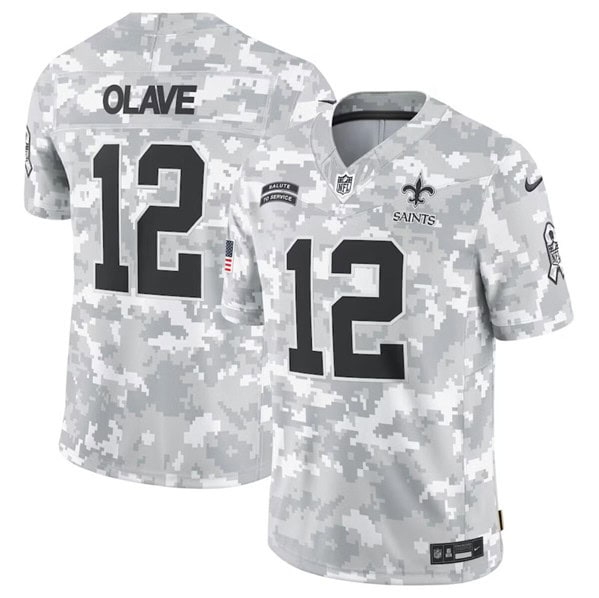 New Orleans Saints #12 Chris Olave Arctic Camo 2024 F.U.S.E. Salute To Service Limited Stitched Jersey