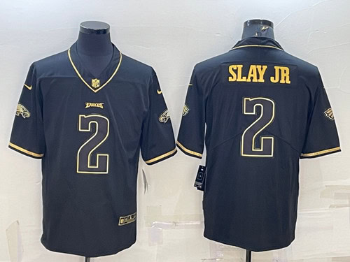 Philadelphia Eagles #2 Darius Slay JR Black Gold Vapor Untouchable Limited Stitched Jersey