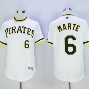 Pirates #6 Starling Marte White Flexbase Authentic Collection Cooperstown Stitched Jersey