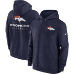 Denver Broncos Navy Sideline Club Fleece Pullover Hoodie