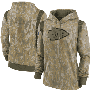 Kansas City Chiefs 2021 Camo Salute To Service Therma Performance Pullover Hoodie(Run Small)