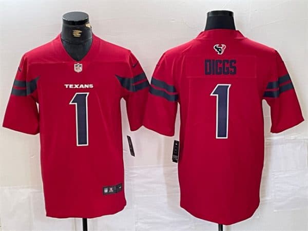 Houston Texans #1 Stefon Diggs Red Vapor Untouchable Stitched Football Jersey