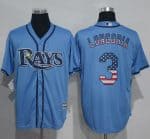 Rays #3 Evan Longoria Light Blue USA Flag Fashion Stitched Jersey