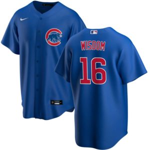 Chicago Cubs #16 Patrick Wisdom Blue Cool Base Stitched Baseball Jersey