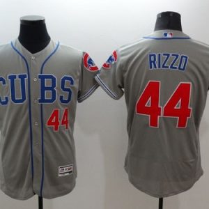 Cubs #44 Anthony Rizzo Grey Flexbase Authentic Collection Alternate Road Stitched Jersey