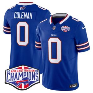 Buffalo Bills #0 Keon Coleman Royal 2024-25 F.U.S.E. AFC East Division Champions Patch Limited Stitched Jersey
