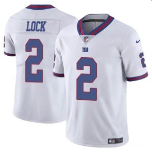 New York Giants #2 Drew Lock White Limited Stitched Jersey