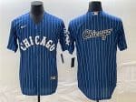 Chicago White Sox Navy Team Big Logo Cool Base Stitched Jersey