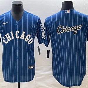 Chicago White Sox Navy Team Big Logo Cool Base Stitched Jersey