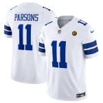 Dallas Cowboys #11 Micah Parsons White 2023 F.U.S.E. With John Madden Patch Vapor Limited Stitched Jersey
