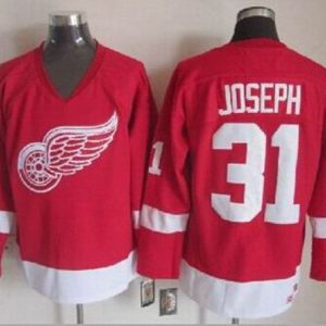 Red Wings #31 Curtis Joseph Red CCM Throwback Stitched Jersey