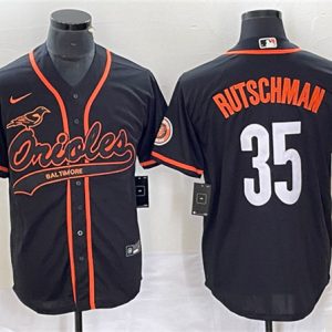 Baltimore Orioles #35 Adley Rutschman Black City Connect Cool Base Stitched Jersey