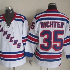 Rangers #35 Mike Richter White CCM Throwback Stitched Jersey