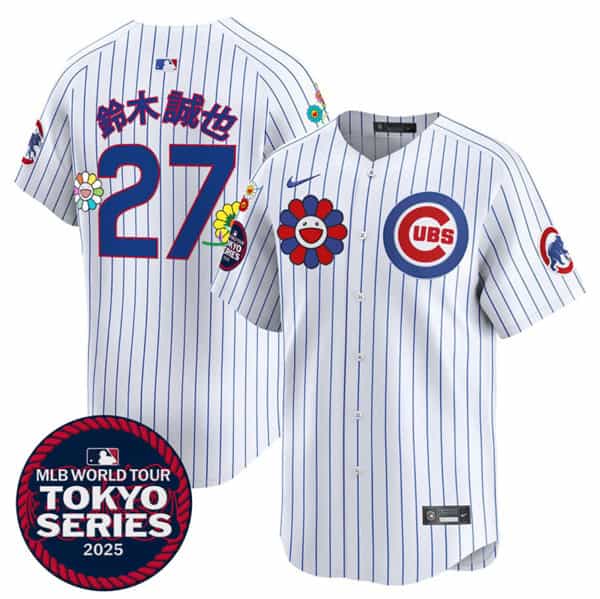 Chicago Cubs #27 Áåľ³ÏÒ² White 2025 Tokyo Series Limited Stitched Jersey