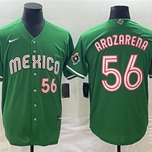 Mexico #56 Randy Arozarena 2023 Green World Classic With Patch Stitched Jersey