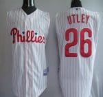 Phillies #26 Chase Utley White(Red Strip) Vest Style Stitched Jersey