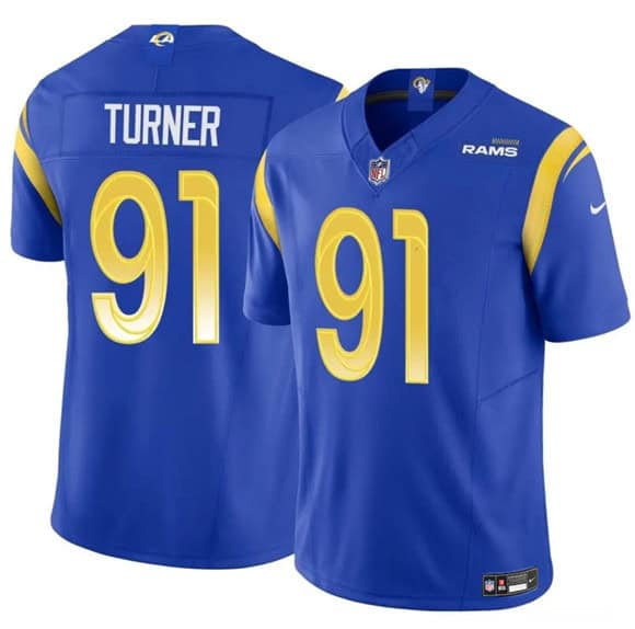 Los Angeles Rams #91 Kobie Turner Blue 2025 F.U.S.E. Vapor Untouchable Stitched Jersey