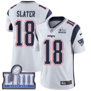 New England Patriots #18 Matt Slater White Super Bowl LIII Vapor Untouchable Limited Stitched Jersey