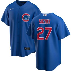 Chicago Cubs #27 Seiya Suzuki Blue Stitched Baseball Jersey