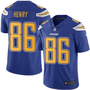 Chargers #86 Hunter Henry Electric Blue Stitched Limited Rush Nike Jersey