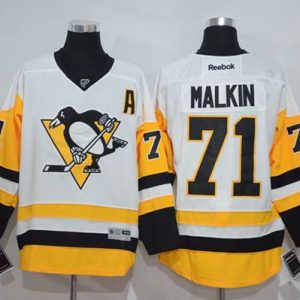 Penguins #71 Evgeni Malkin White New Away Stitched Jersey