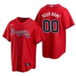 Atlanta Braves Customized Custom Red Cool Base Stitched Jersey