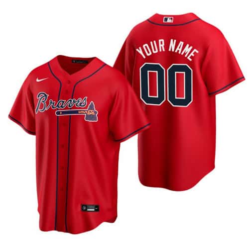 Atlanta Braves Customized Custom Red Cool Base Stitched Jersey