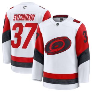 Carolina Hurricanes #37 Andrei Svechnikov White 2025 Away Stitched Jersey