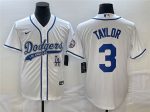 Los Angeles Dodgers #3 Chris Taylor With Patch Cool Base Stitched Jersey