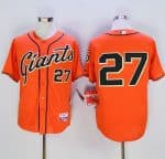 Giants #27 Juan Marichal Orange Cool Base Stitched Jersey
