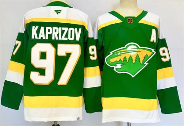 Minnesota Wild #97 Kirill Kaprizov Green 2024-25 Alternate With A Patch Stitched Jersey