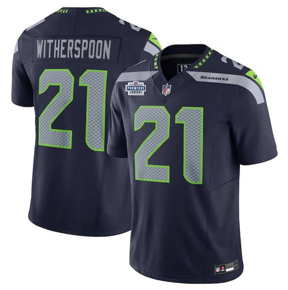 Seattle Seahawks #21 Devon Witherspoon Navy 2023 F.U.S.E. Prem1ere Patch Vapor Untouchable Limited Stitched Jersey