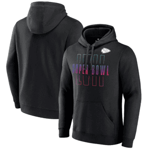 Kansas City Chiefs Black Super Bowl LVII Open Sky Pullover Hoodie