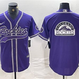 Colorado Rockies Purple Team Big Logo Cool Base Stitched Jersey