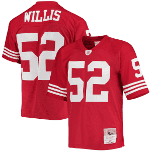 San Francisco 49ers #52 Patrick Willis Red 2007 Mitchell Ness Legacy Stitched Jersey