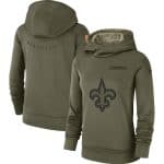New Orleans Saints Olive Salute To Service Team Logo Performance Pullover NFL Hoodie