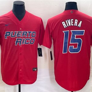 Puerto Rico #15 Emmanuel Rivera 2023 Red World Classic Stitched Jersey