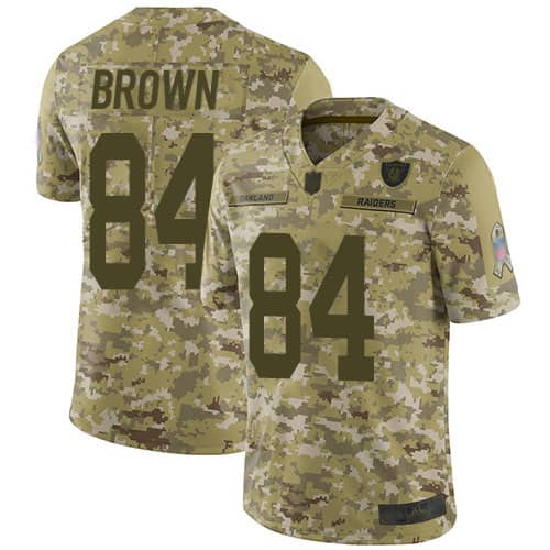 Raiders #84 Antonio Brown Camo Salute To Service Limited Stitched Jersey