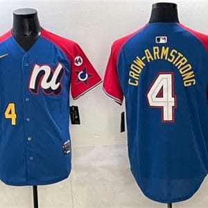 National League #4 Pete Crow-Armstrong Blue Red Alternate 2025 All-Star With Patch Edition Limited Stitched Jersey