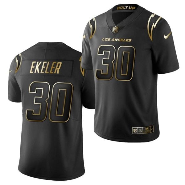 Los Angeles Chargers #30 Austin Ekeler Golden Black Limited Stitched Jersey