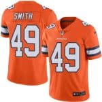 Broncos #49 Dennis Smith Orange Stitched Limited Rush Nike Jersey