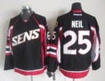 Senators #25 Chris Neil Black Throwback Stitched Jersey