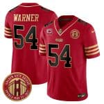 San Francisco 49ers #54 Fred Warner Red F.U.S.E. Golden Gate Bridge With 3-Star C Patch Balck Scarlet Vapor Limited Stitched Jersey