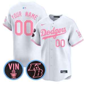 Los Angeles Angels Custom White Pink Stitched Jersey