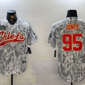 Kansas City Chiefs #95 Chris Jones 2024 Arctic Camo Salute To Service Stitched Jersey