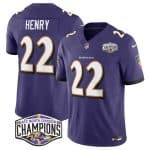 Baltimore Ravens #22 Derrick Henry Purple F.U.S.E. 2024 AFC North Division Champions Vapor Limited Jersey