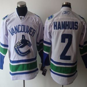 Canucks #2 Hamhuis White Stitched Jersey