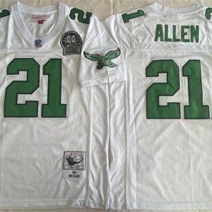 Philadelphia Eagles #21 Eric Allen White Throwback Stitched Jersey
