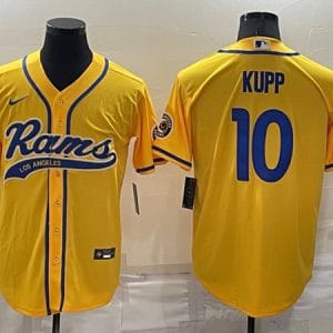 Los Angeles Rams #10 Cooper Kupp Yellow Cool Base Stitched Baseball Jersey